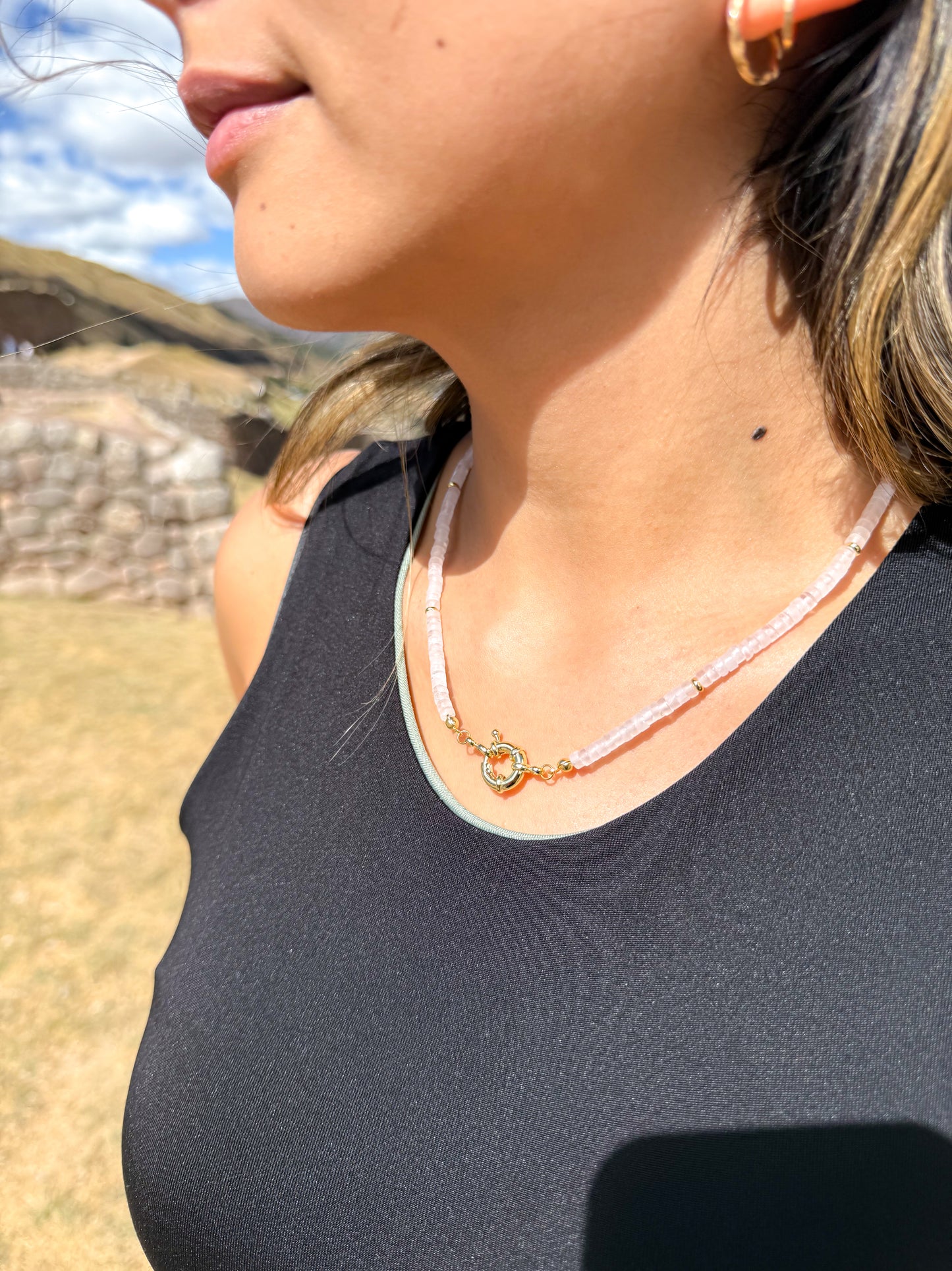 Collar Energy Cuarzo rosa