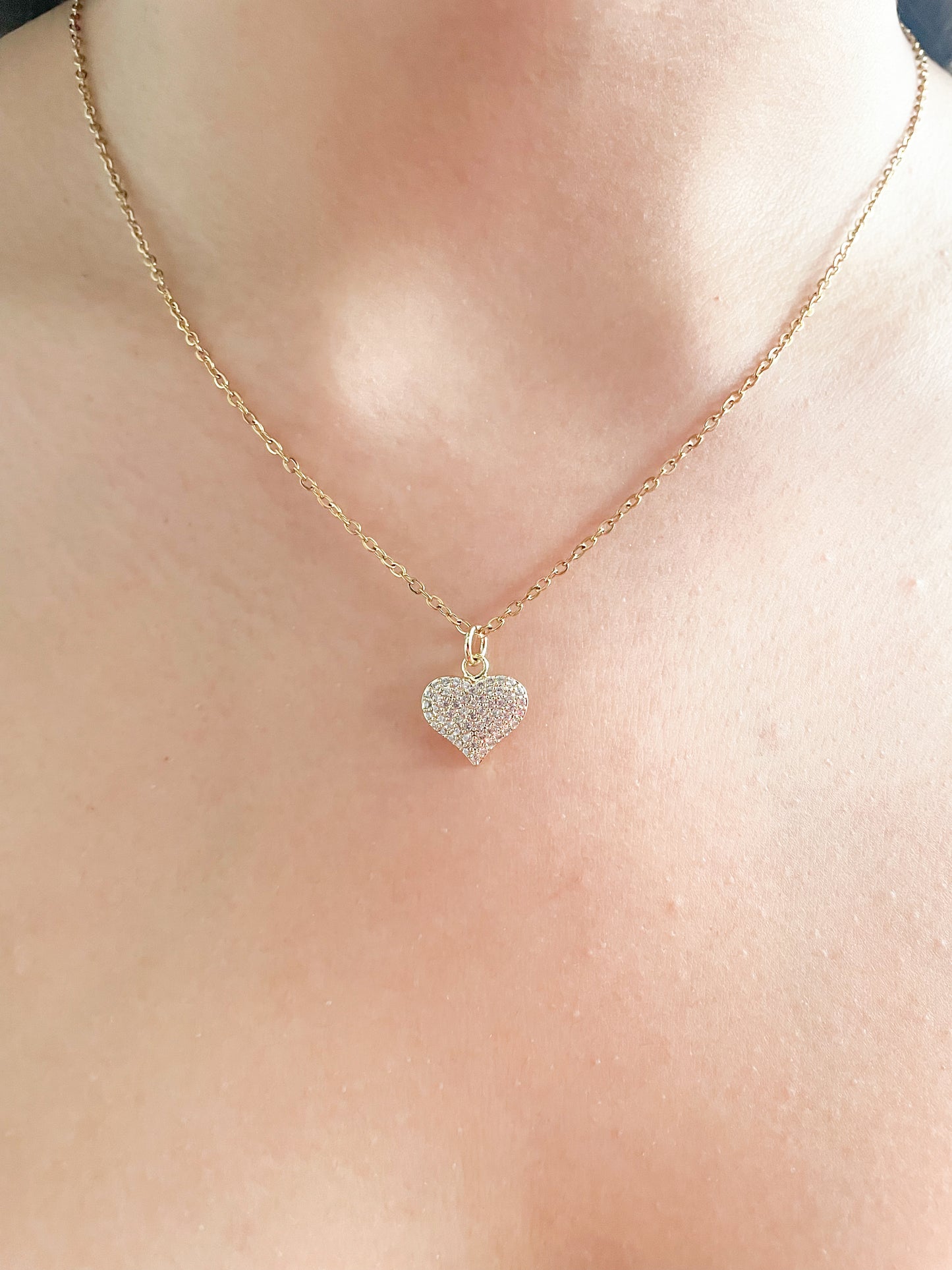 Collar Corazón Escarchado Circón