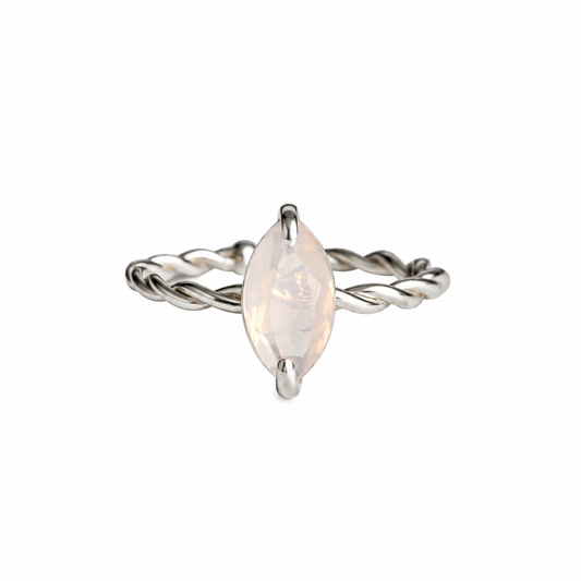 Anillo Maxi eternity cuarzo rosa