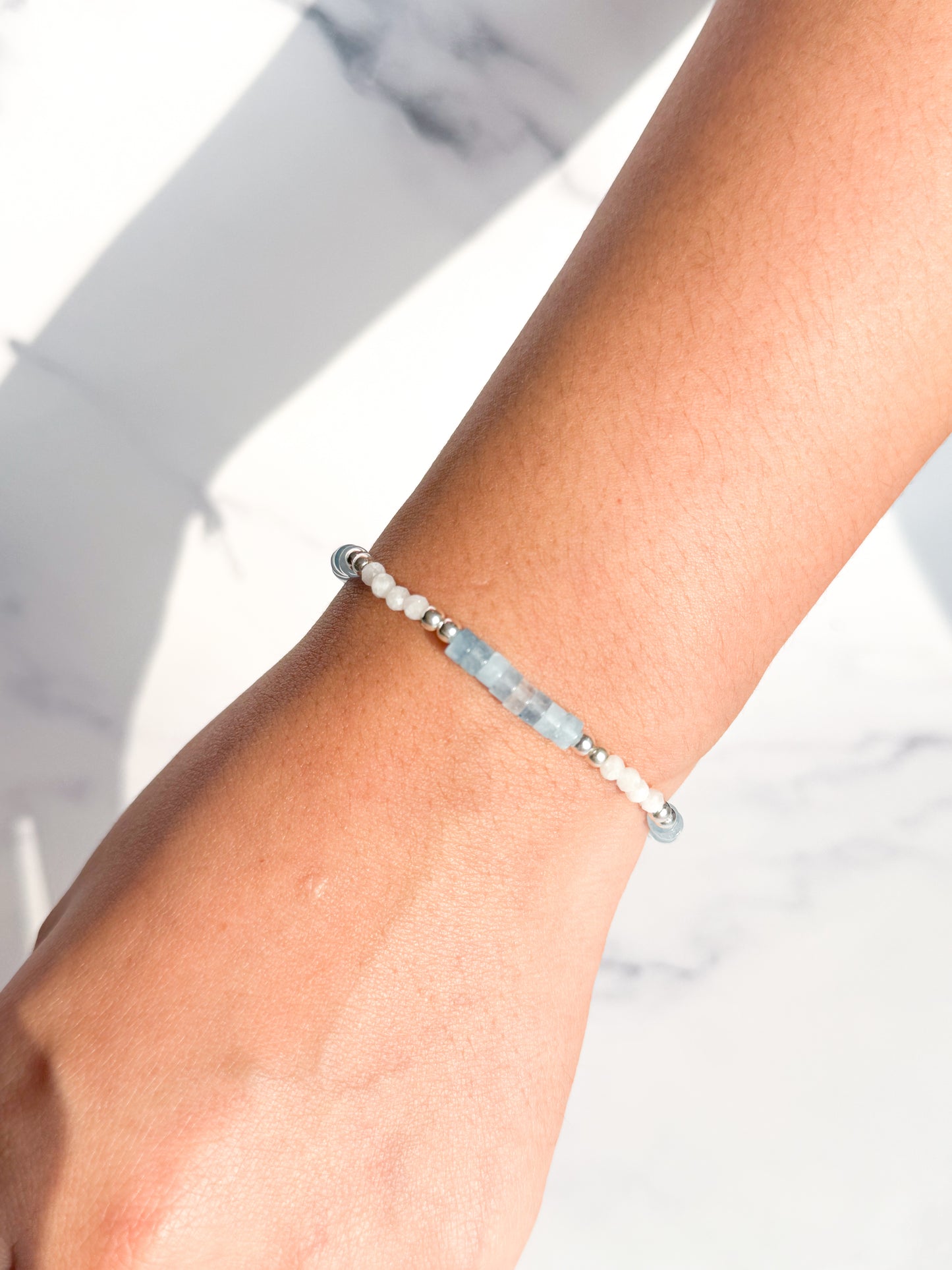 Pulsera Essence Aguamarina / Piedra luna