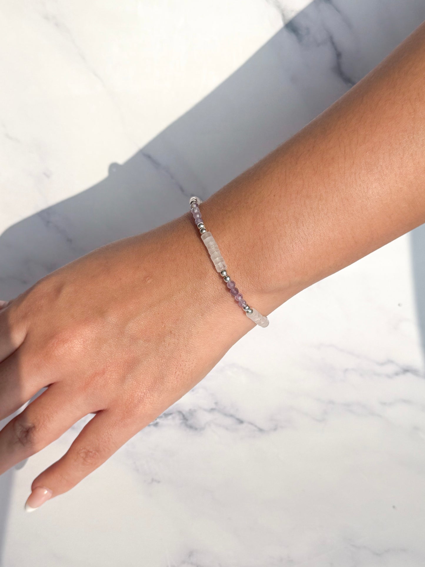 Pulsera Essence Cuarzo rosa / Amatista