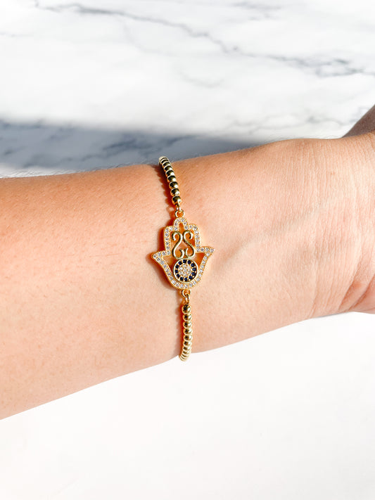 Pulsera Regulable Mano Hamsa Grande