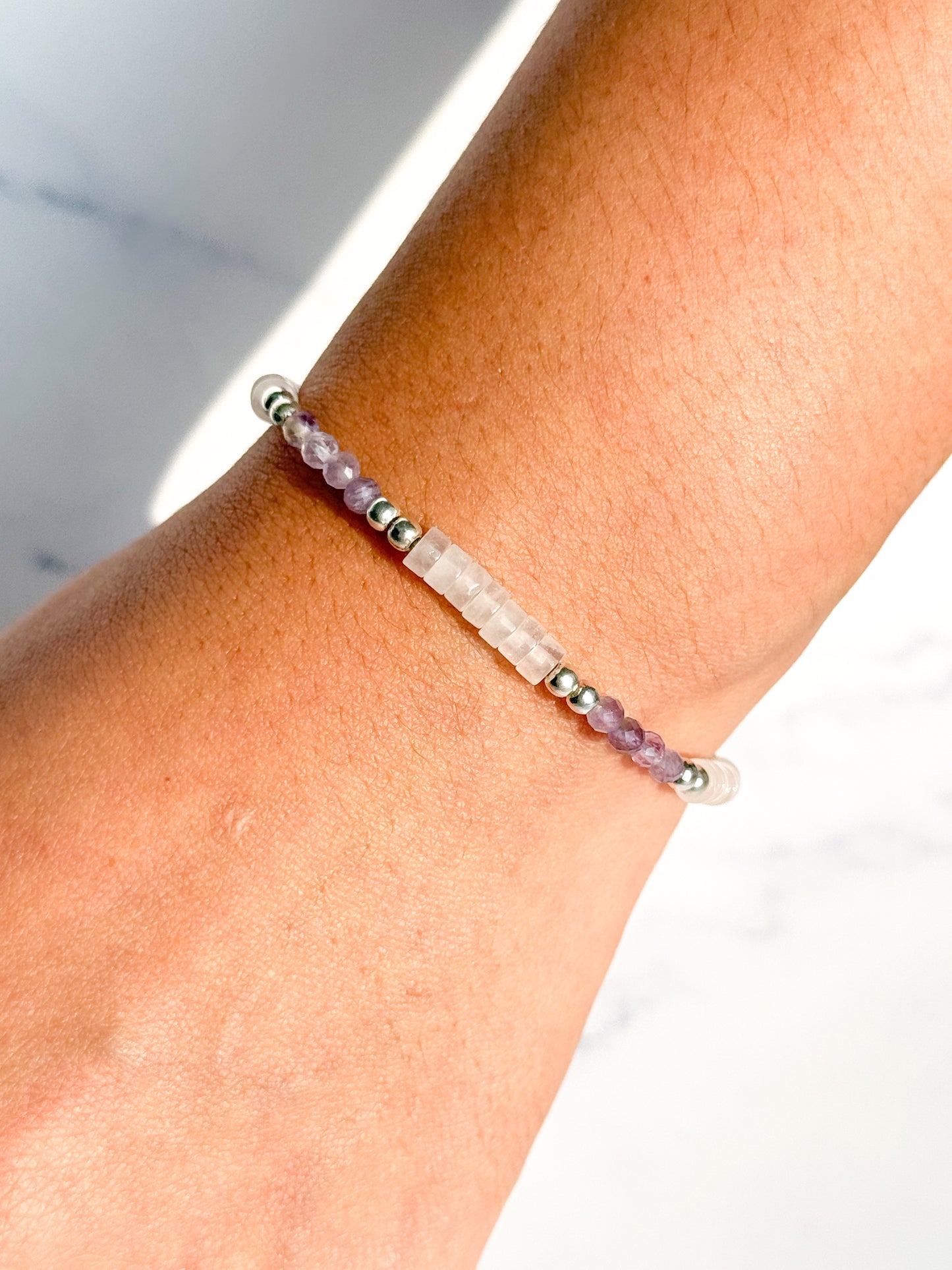 Pulsera Essence Cuarzo rosa / Amatista