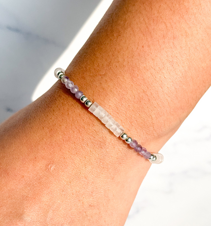 Pulsera Essence Cuarzo rosa / Amatista