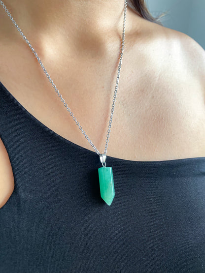 Collar Punta Cuarzo Verde