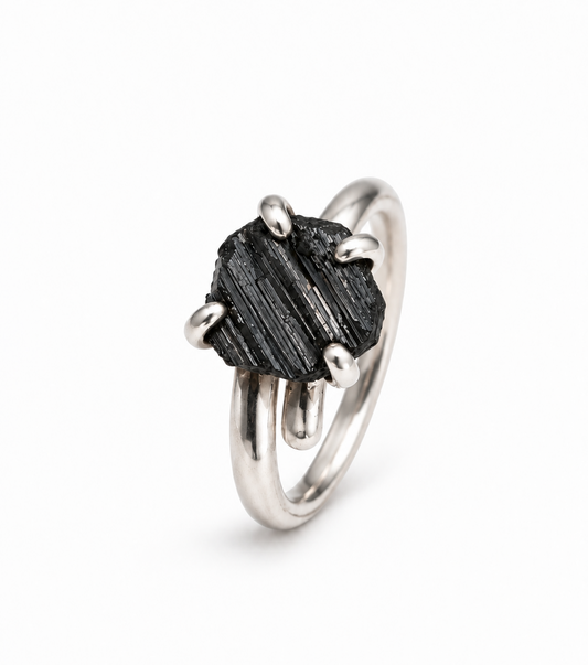 Anillo Origen Turmalina Negra