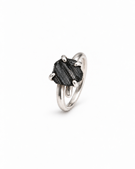 Anillo Origen Turmalina Negra