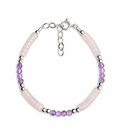 Pulsera Essence Cuarzo rosa / Amatista