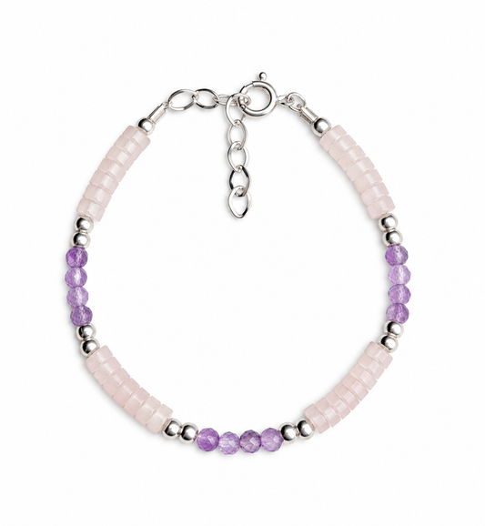 Pulsera Essence Cuarzo rosa / Amatista