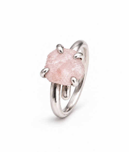 Anillo Origen Cuarzo Rosa