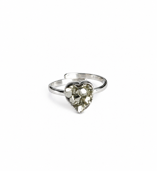 Anillo Corazón Pirita