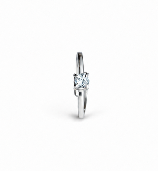 Anillo solitario Gema Aguamarina