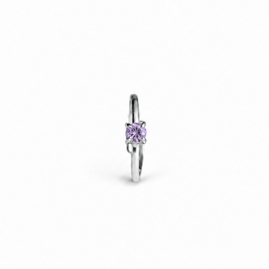 Anillo Solitario Gema Amatista