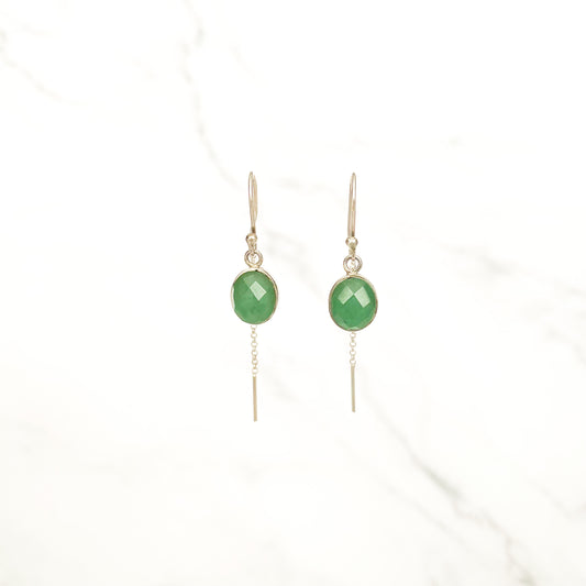 Aretes Cápsula Cuarzo Verde