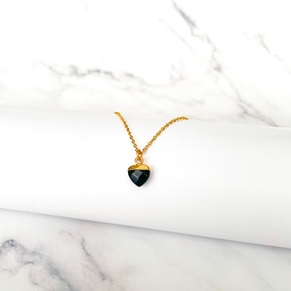 Collar Corazón Mini Ónix Negro