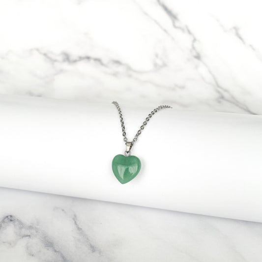 Collares Corazón Cuarzo Verde