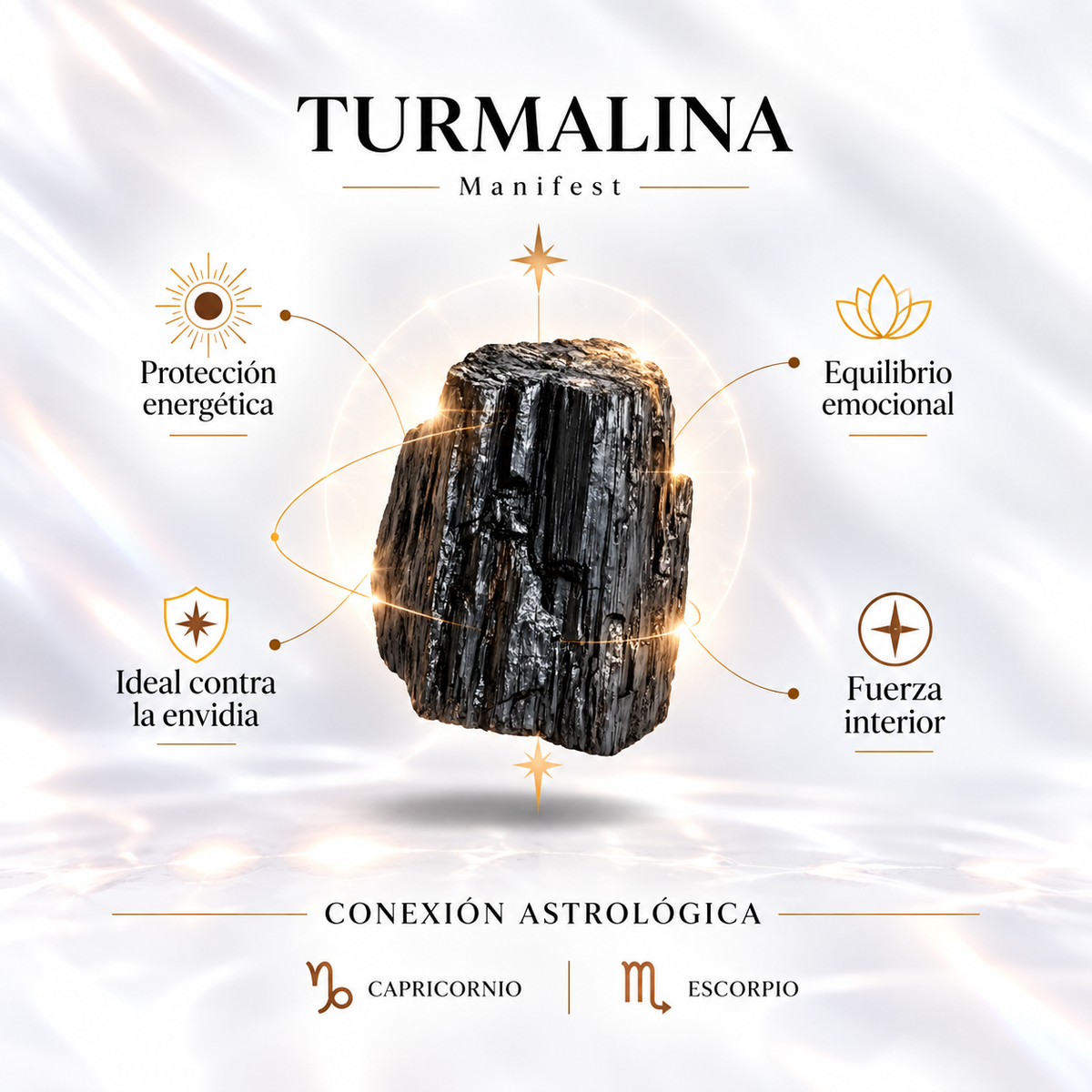 Anillo Corazón Turmalina Negra