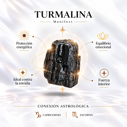 Anillo Corazón Turmalina Negra
