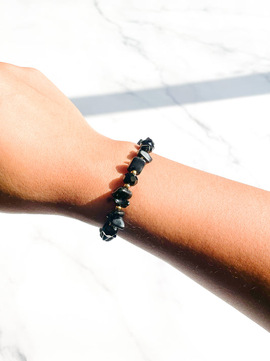 Pulsera Cascajo Ónix Negro